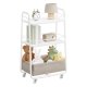 VASAGLE LILEA Kollektion - Opbevaringsvogn med stofkurv, 3-lags rullevogn p� hjul, med hylder, til stue, sovev�relse, k�kken, Cloud White og Camel Brown LRC001WB01