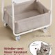 VASAGLE LILEA Kollektion - Opbevaringsvogn med stofkurv, 3-lags rullevogn p� hjul, med hylder, til stue, sovev�relse, k�kken, Cloud White og Camel Brown LRC001WB01