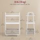 VASAGLE LILEA Kollektion - Opbevaringsvogn med stofkurv, 3-lags rullevogn p� hjul, med hylder, til stue, sovev�relse, k�kken, Cloud White og Camel Brown LRC001WB01
