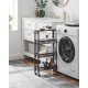 VASAGLE K�ksvagn med 4 niv�er, smal nischhylla, k�kshylla p� hjul, st�lram, handtag f�r sm� utrymmen, k�k, badrum, vardagsrum, arbetsrum, vintage, brun, svart LRC032B01V1