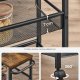 VASAGLE 4-etagers vogn, pladsbesparende k�kkenvogn med hjul, 22 cm dyb, st�lramme, h�ndtag, vogn til sm� rum, k�kken badev�relse stue atelier, rustik brun og sort LRC033B01
