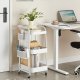 SONGMICS 3-lags opbevaringsvogn, rullende v�rkt�jsvogn, metalnethylder, 2 aftagelige stiftbr�tter, 2 oph�ngningsholdere, 4 kroge, hobbyvogn til stue, k�kken, kontor, badev�relse, Cloud White ULRC037W01