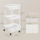 SONGMICS 3-lags opbevaringsvogn, rullende v�rkt�jsvogn, metalnethylder, 2 aftagelige stiftbr�tter, 2 oph�ngningsholdere, 4 kroge, hobbyvogn til stue, k�kken, kontor, badev�relse, Cloud White ULRC037W01