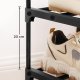 SONGMICS LSA10BK 10-v�nings skohylla h&ouml;g skohylla smal skohylla f&ouml;rvaring metall platsbesparande omkl&auml;dningsrum entr&eacute; 30 x 94 x 206 cm svart
