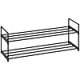 SONGMICS 2-lags skoreol, skoopbevaringsorganisator, metalopbevaringsreol, plads til 8 til 10 par sko, stabelbar skohylde, til entr&eacute;, stue, sovev�relse, 30 x 92 x 34 cm, sort LSA12BK