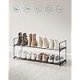 SONGMICS 2-lags skoreol, skoopbevaringsorganisator, metalopbevaringsreol, plads til 8 til 10 par sko, stabelbar skohylde, til entr&eacute;, stue, sovev�relse, 30 x 92 x 34 cm, sort LSA12BK