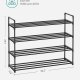 SONGMICS Skoreol, 4-lags skoorganisator, metal skoopbevaringsreol til 20 par sko, nem montering, indgang, sort LSA14BK