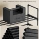 SONGMICS Skoreol 2-lags skoreol i metal, skoopbevaring, skoorganisator, oprejst eller omvendt, til 6-9 par sko, stabelbar, entr&eacute;, 30 x 68 x 33,8 cm, sort LSA202B01