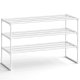 SONGMICS 3-lags skoreol, skoopbevaringsorganisator, metalopbevaringsreol, oprejst eller omvendt, passer til 16 til 20 par, stabelbar, til entr&eacute;, 30 x 92 x 55 cm, perlehvid LSA303W03