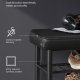 VASAGLE EKHO LSB054B01 b�nk med skoreol, m. 2 hylder - bl�ksort kunstl�der og sort st�l (80x30)