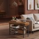 VASAGLE EKHO LSB054K01 b�nk, m. 2 skohylder - karamel kunstl�der og st�l (80x30)