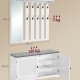 VASAGLE Skob�nk, V�gskab, Knager�kke med Spejl, 10 Dobbeltkroge, Skoreol med Justerbare Hylder, Dobbeltd�re, Bredde 101 cm, Cloud White LSC011W01