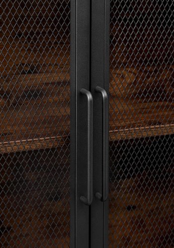 VASAGLE Schrank, mit 4 Türen und 1 Regal – rustikale braune Spanplatte und mattschwarzer Stahl