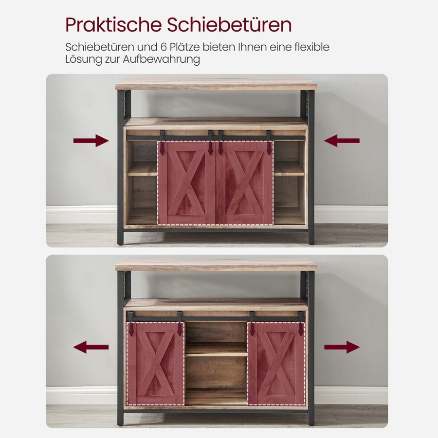 VASAGLE Spisebordssk�nk, K�kkenskab, Opbevaringsskab, 108,5x43,5x20 cm, LSC092B50