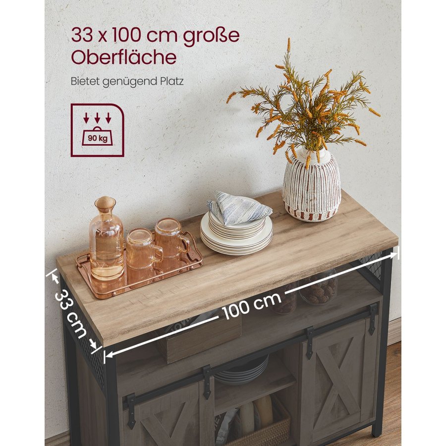 VASAGLE Spisebordssk�nk, K�kkenskab, Opbevaringsskab, 108,5x43,5x20 cm, LSC092B50