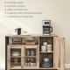 VASAGLE Opbevaringsskab, sk�nk, buffetbord med 3 d�re, til spisestue, stue, k�kken, 33 x 110 x 75 cm, industriel stil, kamelbrun og bl�ksort LSC096B50