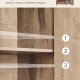 VASAGLE Opbevaringsskab, sk�nk, buffetbord med 3 d�re, til spisestue, stue, k�kken, 33 x 110 x 75 cm, industriel stil, kamelbrun og bl�ksort LSC096B50