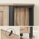 VASAGLE Opbevaringsskab, sk�nk, buffetbord med 3 d�re, til spisestue, stue, k�kken, 33 x 110 x 75 cm, industriel stil, kamelbrun og bl�ksort LSC096B50