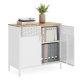 Gulvst�ende opbevaringsskab med d�r, justerbar hylde, pladsbesparende sk�nk, hvid