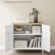 Gulvst�ende opbevaringsskab med d�r, justerbar hylde, pladsbesparende sk�nk, hvid