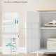 Gulvst�ende opbevaringsskab med d�r, justerbar hylde, pladsbesparende sk�nk, hvid