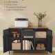 SONGMICS Opbevaringsskab, Metalskab, Sk�nk med 2 D�re, Magnetisk Lukning, Justerbare Hylder, St�lramme, Rustik Brun og Mat Sort ULSC204B01