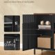 SONGMICS Opbevaringsskab, Metalskab, Sk�nk med 2 D�re, Magnetisk Lukning, Justerbare Hylder, St�lramme, Rustik Brun og Mat Sort ULSC204B01