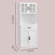 VASAGLE K�kkenskab Multifunktionelt Opbevaringsskab med Justerbare Hylder Mikrob�lgeovnsskuffe Glard�re Kabelhul Moderne Stil Hvid LSC361W21