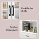 VASAGLE K�kkenskab Multifunktionelt Opbevaringsskab med Justerbare Hylder Mikrob�lgeovnsskuffe Glard�re Kabelhul Moderne Stil Hvid LSC361W21