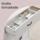 VASAGLE K�kkenskab Multifunktionelt Opbevaringsskab med Justerbare Hylder Mikrob�lgeovnsskuffe Glard�re Kabelhul Moderne Stil Hvid LSC361W21