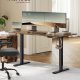VASAGLE LSD021B01 H�jdejusterbart elektrisk skrivebordsstel, skrivebordsstativ, uden bordplade, med 2 kroge, hukommelsesfunktion med 3 h�jder, st�l, bl�ksort