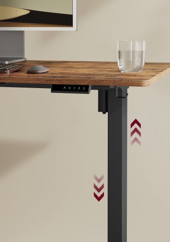 VASAGLE LSD021B01 H�jdejusterbart elektrisk skrivebordsstel, skrivebordsstativ, uden bordplade, med 2 kroge, hukommelsesfunktion med 3 h�jder, st�l, bl�ksort