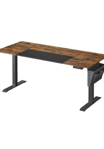SONGMICS H�henverstellbarer elektrischer Schreibtisch, 70 x 160 x (72-120), voll verstellbar, geteilte Tischplatte, Memory-Funktion mit 4 H�hen, Gestell vintage braun/schwarz LSD026X01