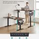 SONGMICS H�jdejusterbart elektrisk skrivebord, 70 x 160 x (72-120), fuldt justerbart, splejset bordplade, memory-funktion med 4 h�jder, vintage brun/sort base LSD026X01