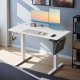Elektrisk h�ve-s�nkebord, h�jdejusterbart, 120,1 x 60,1 cm, 4 hukommelsesh�jder, til hjemmekontor, hvid