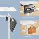 Elektrisk h�ve-s�nkebord, h�jdejusterbart, 120,1 x 60,1 cm, 4 hukommelsesh�jder, til hjemmekontor, hvid