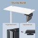 Elektrisk h�ve-s�nkebord, h�jdejusterbart, 120,1 x 60,1 cm, 4 hukommelsesh�jder, til hjemmekontor, hvid