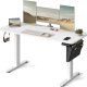 SONGMICS LSD134W01 H�jdejusterbart elektrisk skrivebord, 60 x 140 x 72120 cm, hukommelsesfunktion med 4 h�jder, til hjemmekontor, arbejdsv�relse, Cloud White