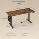 SONGMICS LSD136K01 H&ouml;henverstellbarer elektrischer Schreibtisch, 70 x 160 x 72120 cm, Memory-Funktion mit 4 H&ouml;hen, f&uuml;r Homeoffice und Arbeitszimmer, Vintage-Braun, Tintenschwarz