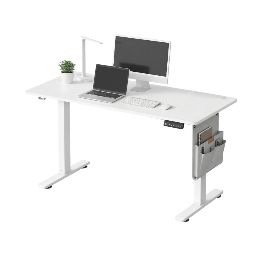 SONGMICS Elektrisk H�jdejusterbart Skrivebord, 180 x 80 x (72-120) cm, Sit-Stee-Bord, 4 H�jder, Hukommelsesfunktion til Kontor, Hjemmekontor, Cloud White LSD138W01