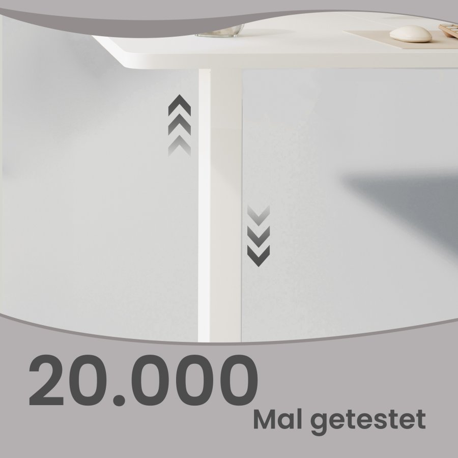 SONGMICS Elektrisk H�jdejusterbart Skrivebord, 180 x 80 x (72-120) cm, Sit-Stee-Bord, 4 H�jder, Hukommelsesfunktion til Kontor, Hjemmekontor, Cloud White LSD138W01