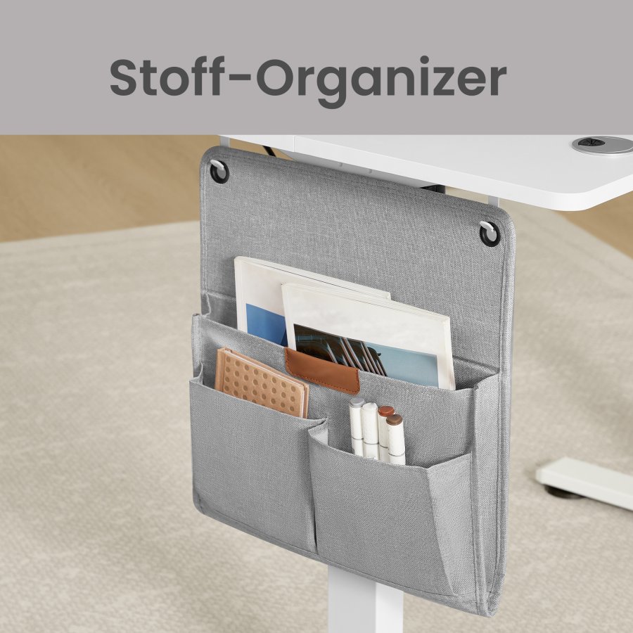 SONGMICS Elektrisk H�jdejusterbart Skrivebord, 180 x 80 x (72-120) cm, Sit-Stee-Bord, 4 H�jder, Hukommelsesfunktion til Kontor, Hjemmekontor, Cloud White LSD138W01