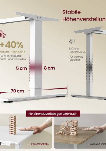 VASAGLE H�jdejusterbart skrivebord, 160 x 80 cm, USB-C-port, str�mskinnehylde, st�bord, p�mindelse om lang siddeplads, 3 hukommelsesknapper, til kontoret, mat hvid LSD146WZ02