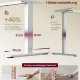 VASAGLE H�jdejusterbart skrivebord, 160 x 80 cm, USB-C-port, str�mskinnehylde, st�bord, p�mindelse om lang siddeplads, 3 hukommelsesknapper, til kontoret, mat hvid LSD146WZ02