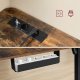 VASAGLE LSD264K01 Elektrisk h�jdejusterbart L-formet hj�rnebord 140 x 160 cm med str�mskinne 2 h�jder hukommelsesfunktion til fjernarbejde, rustik brun og bl�ksort