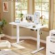 VASAGLE LSD312WZ03 H�jdejusterbart skrivebord St�ende skrivebord Computerbord Hukommelse Hukommelsesfunktion 4 h�jder Kontorbord 120 x 60 cm Cloud White