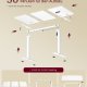 VASAGLE LSD312WZ03 H�jdejusterbart skrivebord St�ende skrivebord Computerbord Hukommelse Hukommelsesfunktion 4 h�jder Kontorbord 120 x 60 cm Cloud White