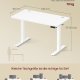 VASAGLE LSD312WZ03 H�jdejusterbart skrivebord St�ende skrivebord Computerbord Hukommelse Hukommelsesfunktion 4 h�jder Kontorbord 120 x 60 cm Cloud White