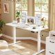 VASAGLE Elektrisk h�jdejusterbart skrivebord, computerbord, stillesiddende p�mindelse, hukommelsesfunktion med 4 h�jdeindstillinger, til kontor, 140 x 60 cm, Cloud White LSD314WZ03