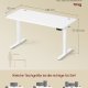 VASAGLE Elektrisk h�jdejusterbart skrivebord, computerbord, stillesiddende p�mindelse, hukommelsesfunktion med 4 h�jdeindstillinger, til kontor, 140 x 60 cm, Cloud White LSD314WZ03